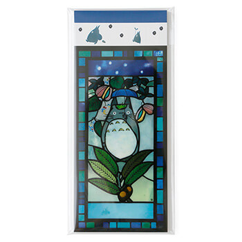 ジブリ美術館ステンドグラスポストカード 「オカリナを吹くトトロ達 