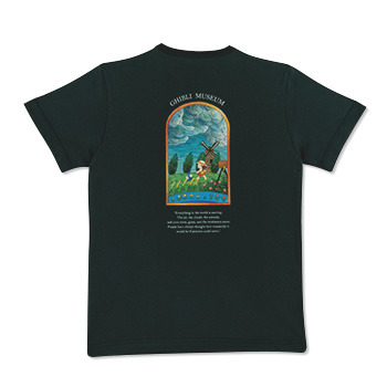 ジブリ美術館オリジナル Tシャツ あるくの大すき ダークグリーン