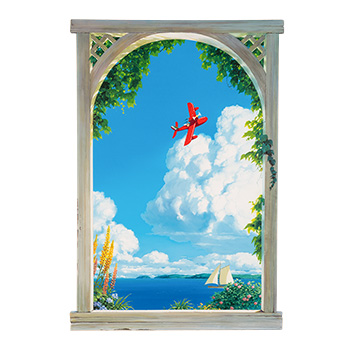 ジブリ美術館「魔女の宅急便」オリジナル 壁窓 「ジジ、海が見えるよ」ジブリ宮崎駿